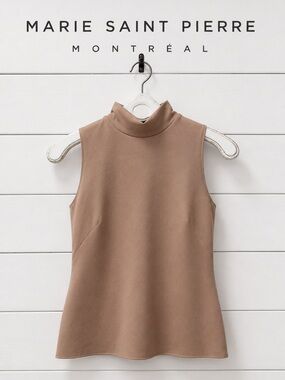 Marie Saint Pierre Sleeveless Mock Neck Top – Blush Pink – Size 3 (US 10)